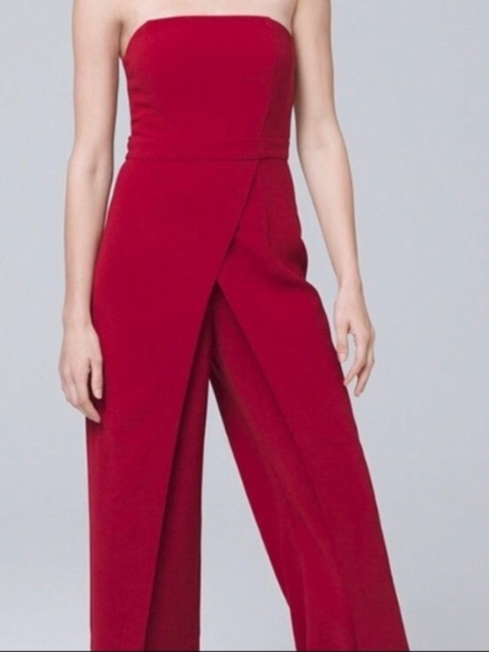 White House Black Market Strapless Split-Leg Jumpsuit